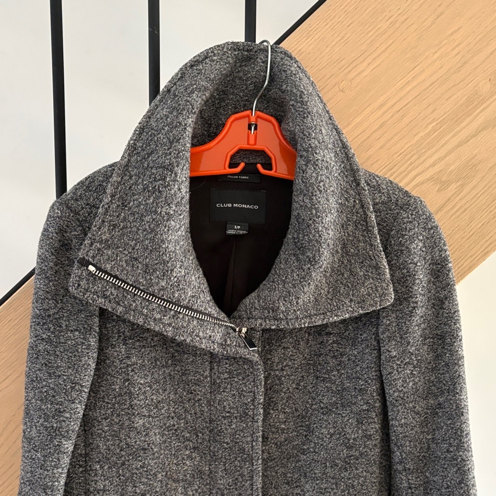Club Monaco Heather Gray Trench Coat - Picture 4 of 11